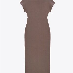 Zara Brown Cotton Midi Dress